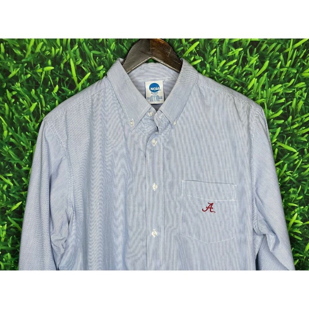 Alabama Crimson Roll Tide Striped Long Sleeve Button Front Shirt Men’s Large